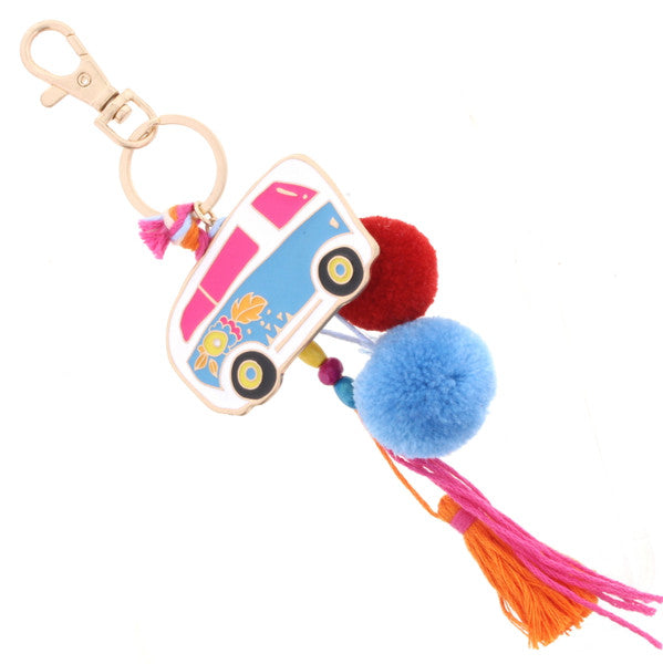 Keychain | Epoxy Camp Car with Tassel Accent