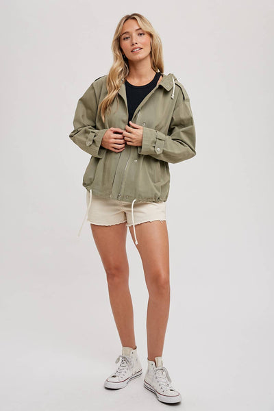Jacket | Drawstring Hood Olive