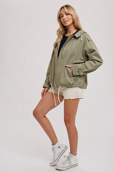 Jacket | Drawstring Hood Olive
