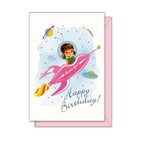 Enclosure Card | Birthday Rocket Girl