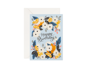 Floral Birthday Greeting Card With Lemons "Sweet Lemons"