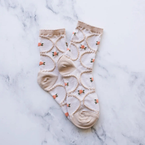 Socks | Coral Flower Circle