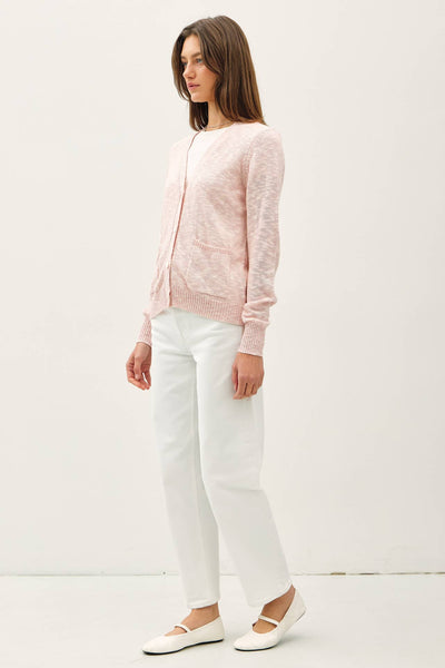 Cardigan | Cotton Slub Light Pink