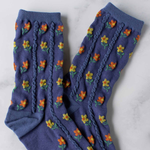 Socks | Denim Floral