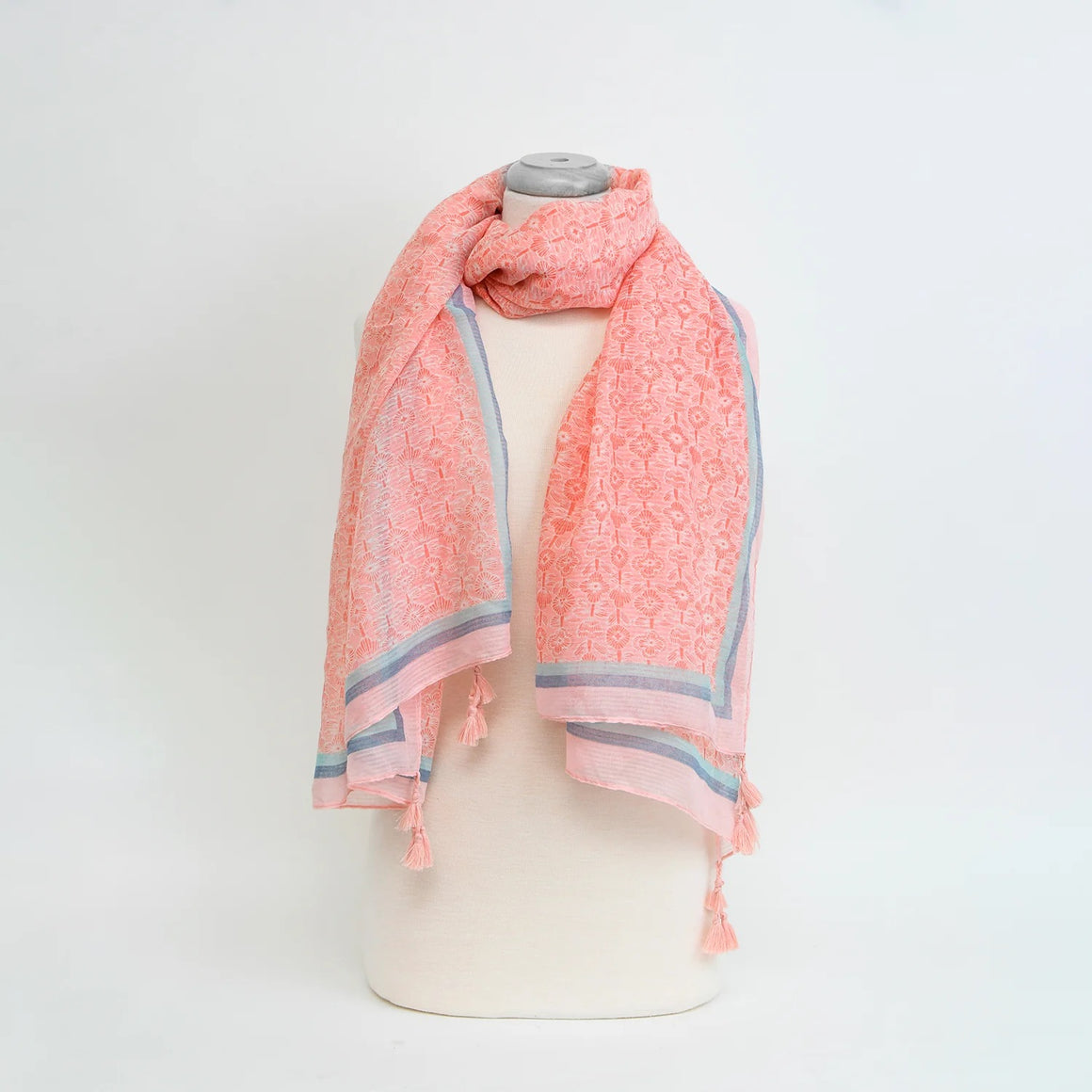 Scarf | Pink with Tassels