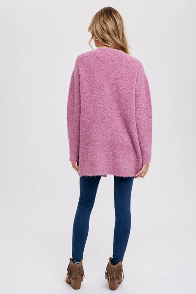 Cardigan | Buttoned Boucle Rose