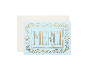 Thank You Card "Merci" with Gold-foil