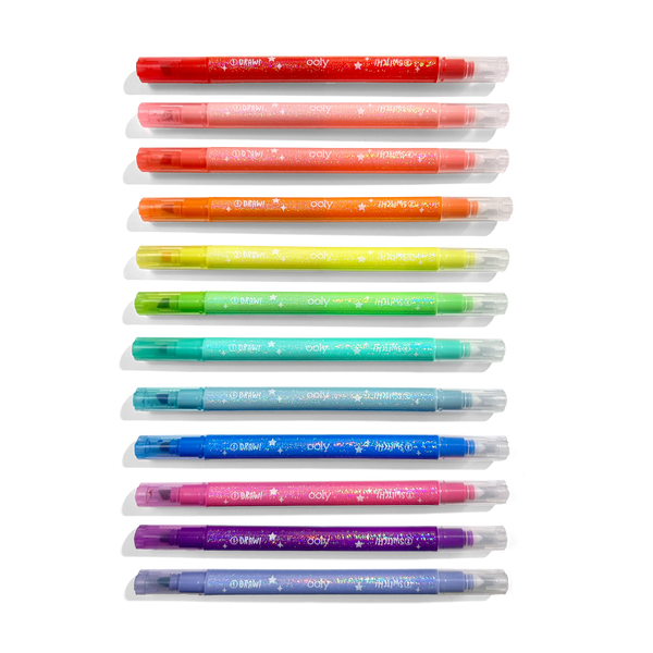 Switch-Eroo Sparkle Glittery Color Changing Markers- 12 pc