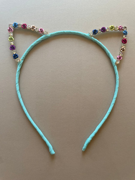 Headband | Cat Turquoise Multi Rose