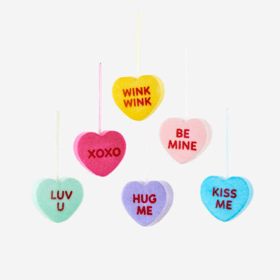 Flocked Conversation Heart 6"