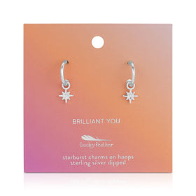 Earrings | Silver Starburst Hoop