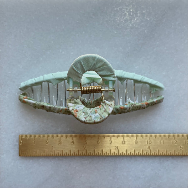 Claw Clip | Twist Double Floral | Green