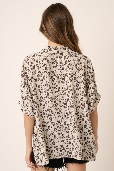 Blouse | Animal Print Dolman Sleeve