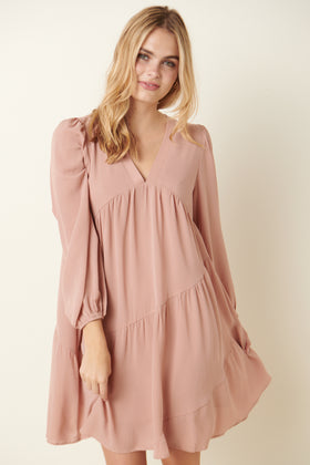 Dress | Blush Bias Tier Babydoll