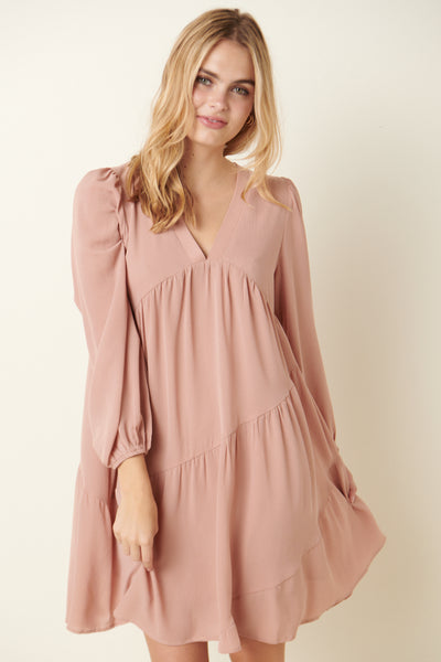 Dress | Blush Bias Tier Babydoll