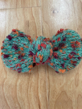 Big Rounded Bow | Tweed Turquoise