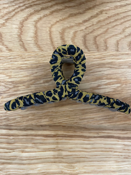 Infinity Claw Clip | Leopard Mustard