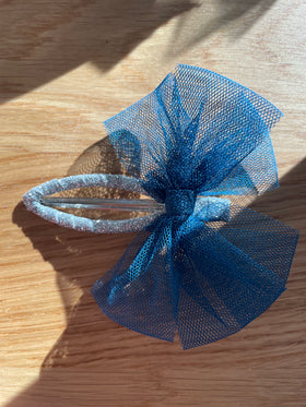 Hair Tulle Bow Clip | Navy