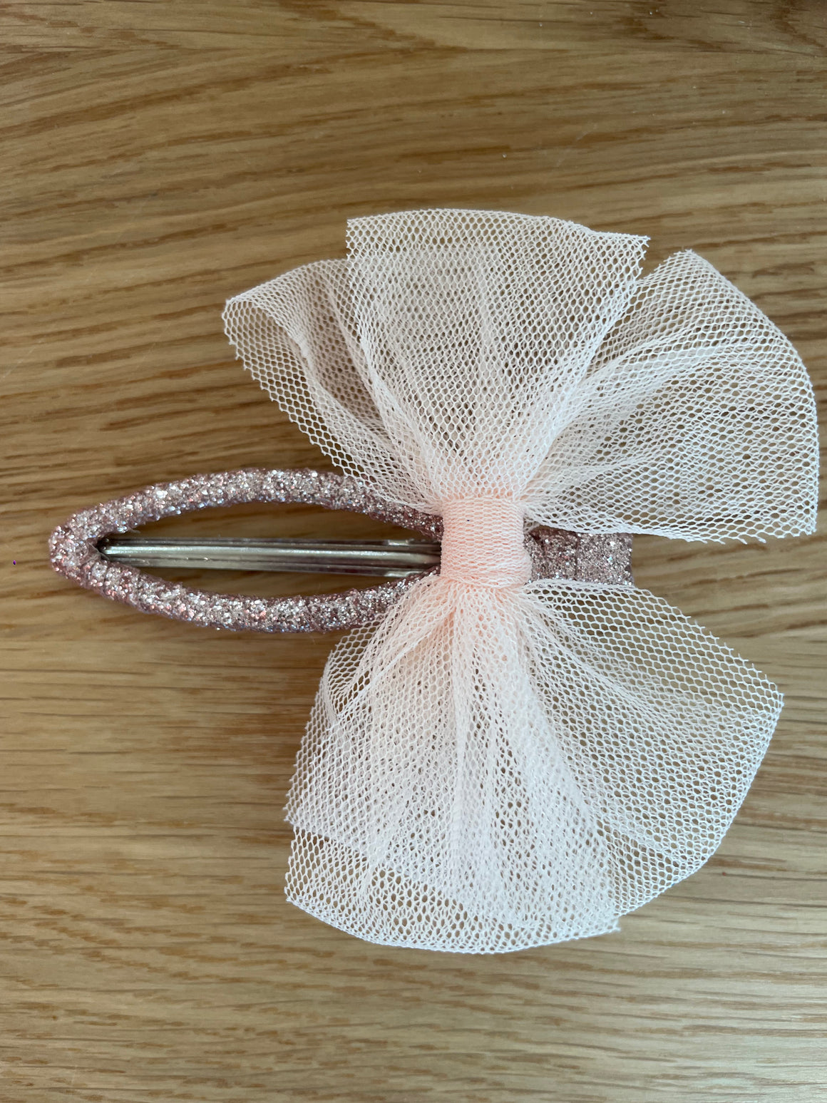Hair Tulle Bow Clip | Champagne