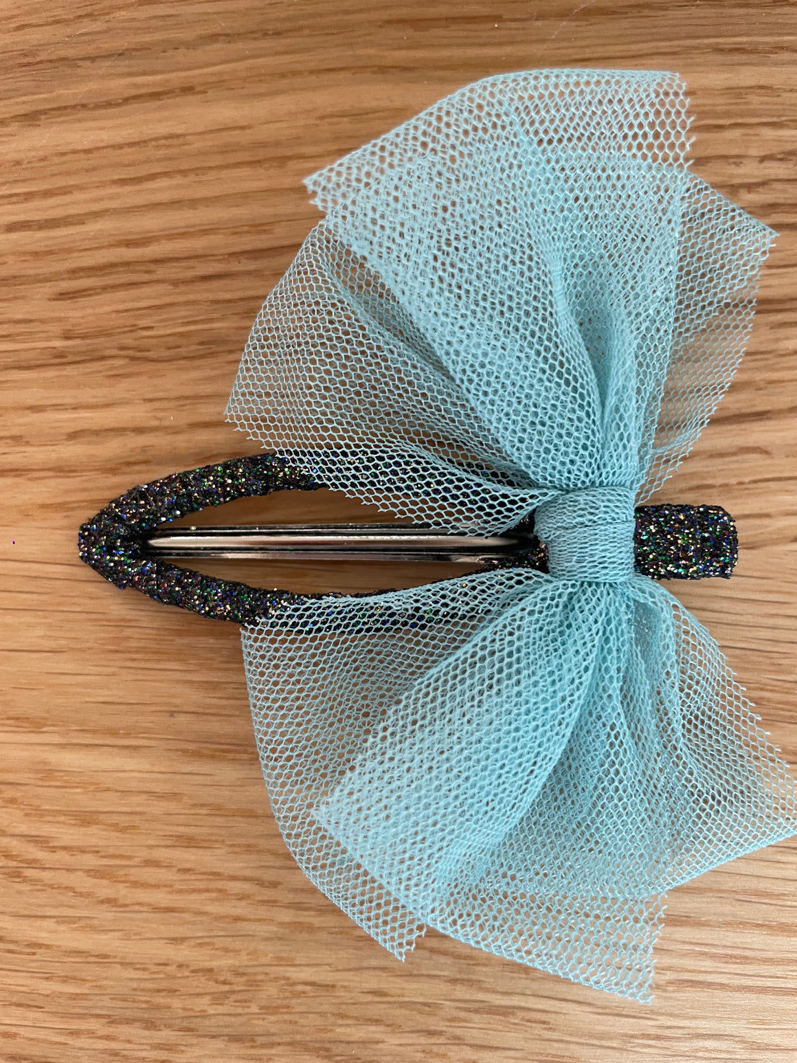 Hair Tulle Bow Clip | Teal