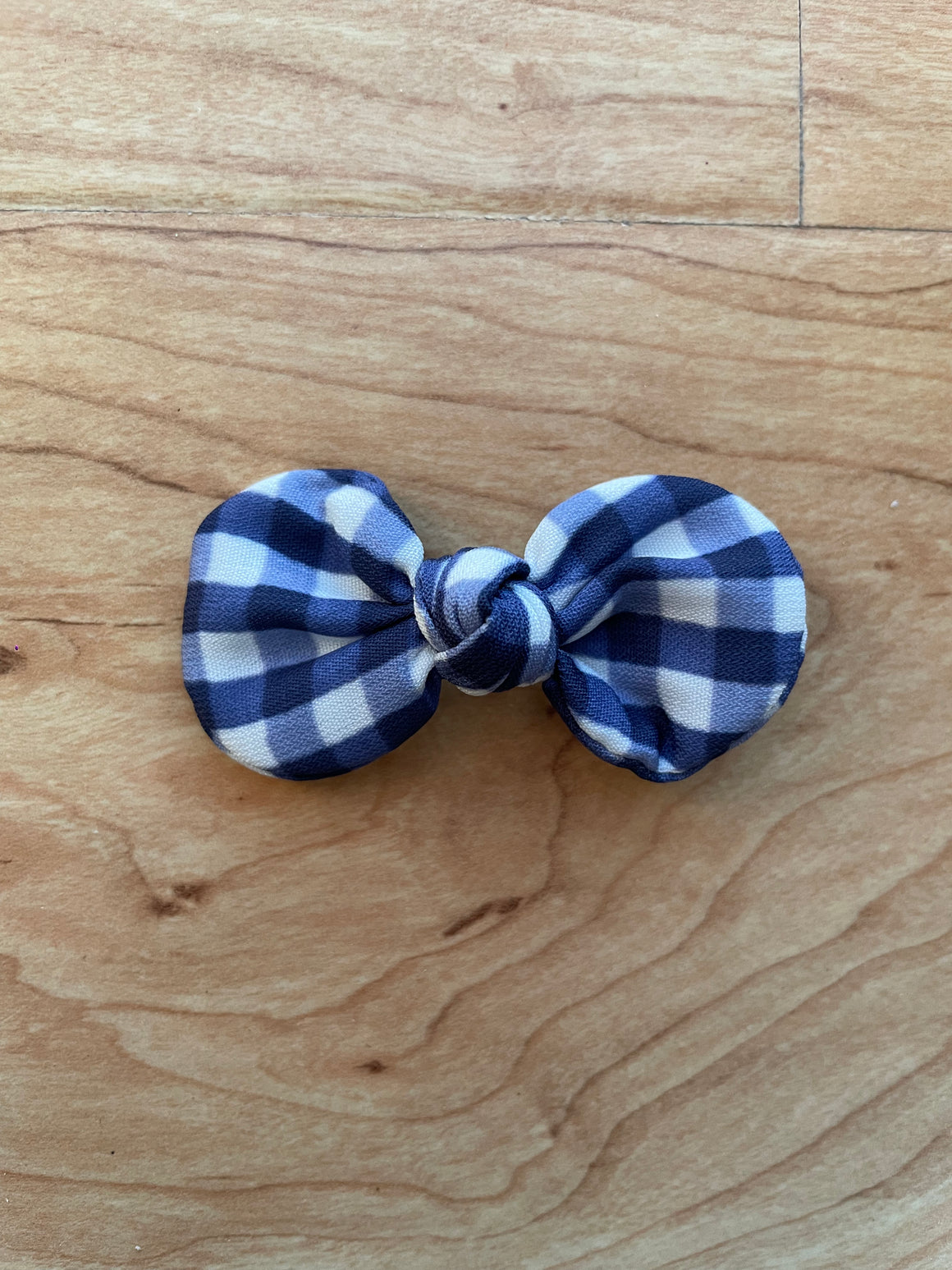 Peanut Bow | Gingham Blue