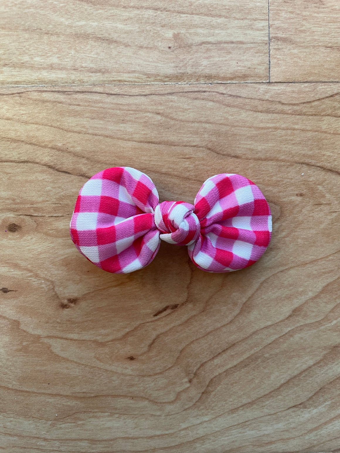 Peanut Bow | Gingham Pink