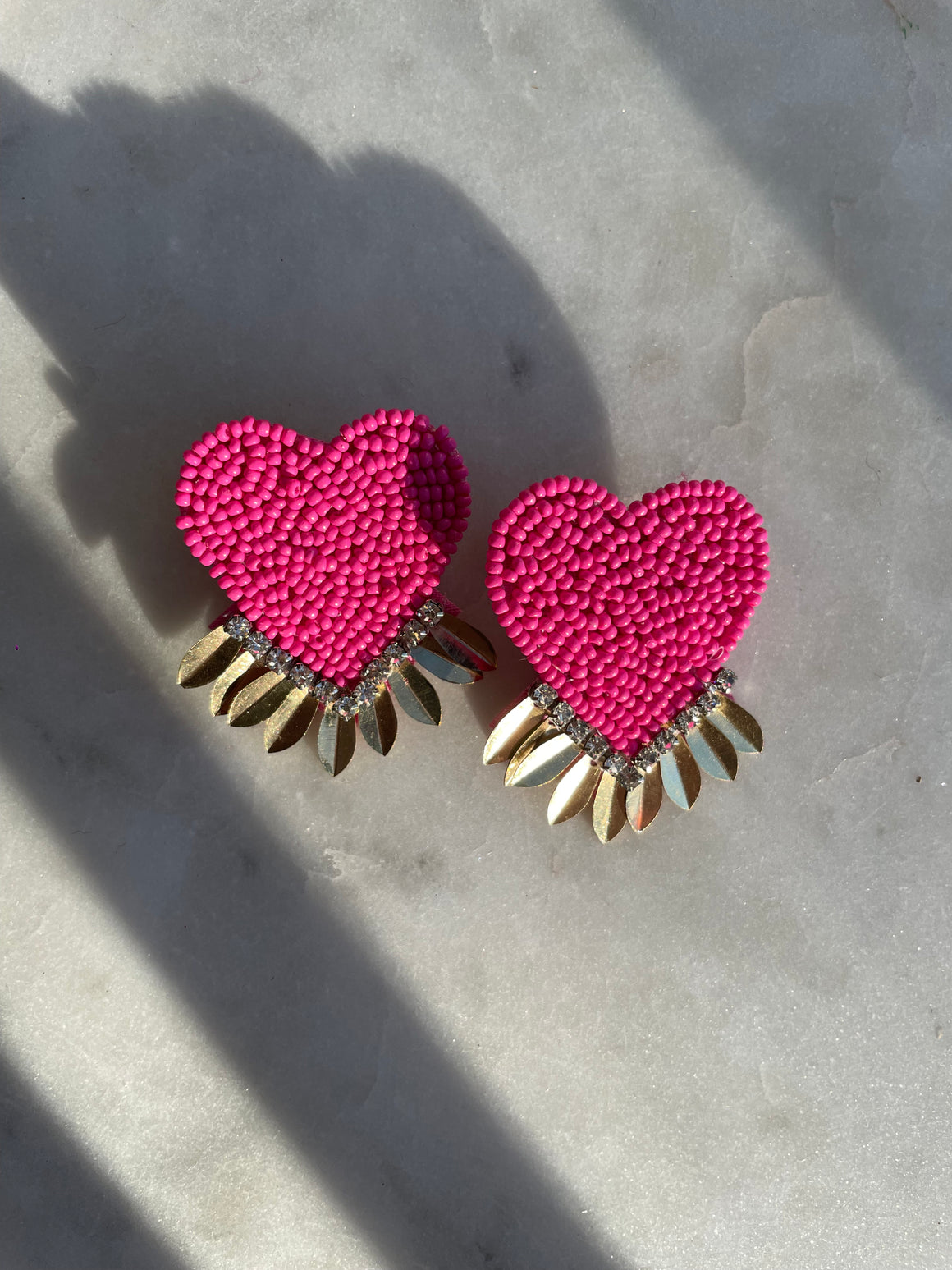 Earrings | Heart Beads Gold
