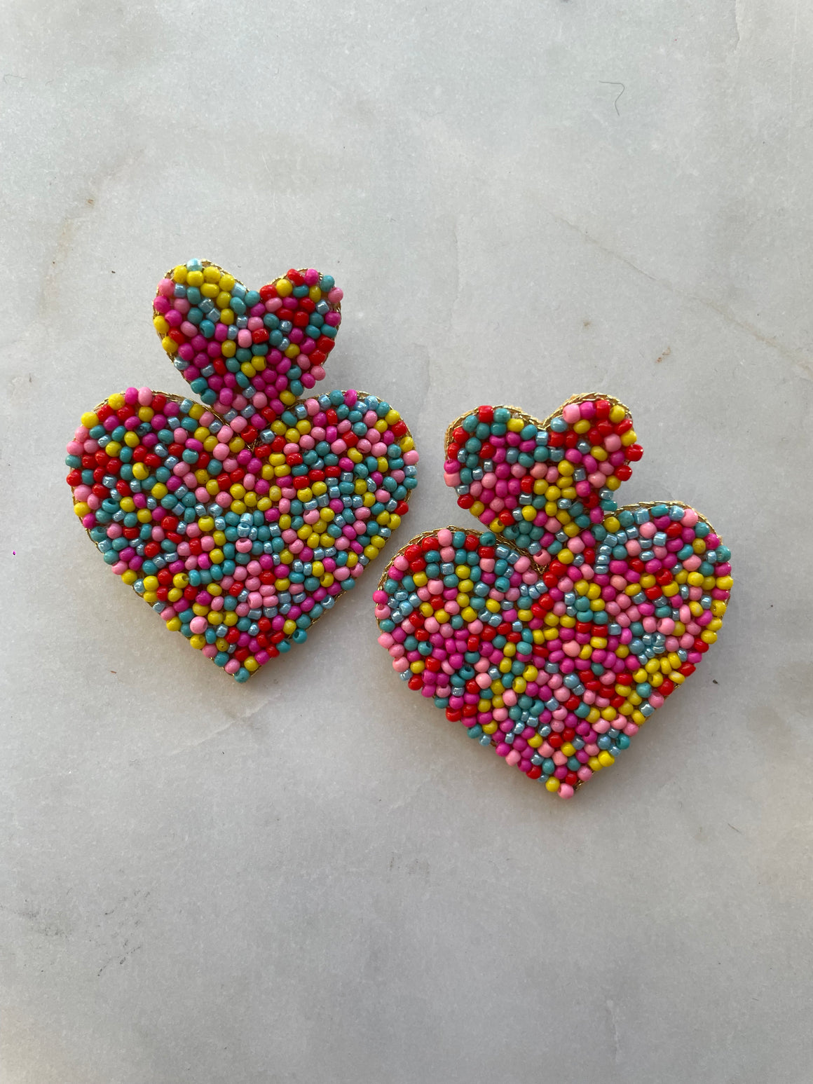 Earrings | Heart Beads Confetti