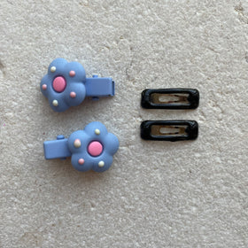 Mini Clip Set | Flower Alligator Snaps Periwinkle Black