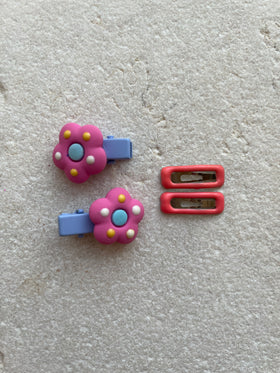 Mini Clip Set | Flower Alligator Snaps Fucshia