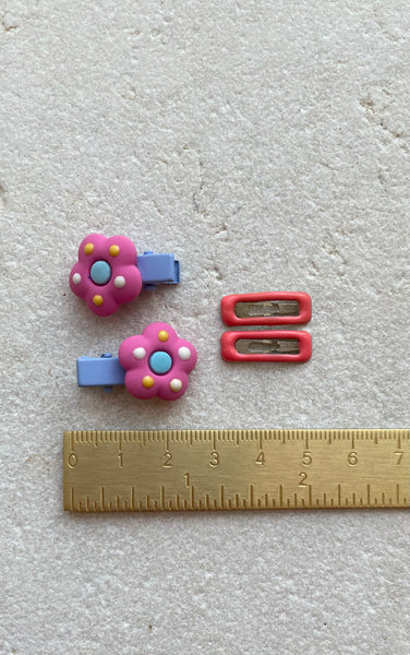 Mini Clip Set | Flower Alligator Snaps Fucshia