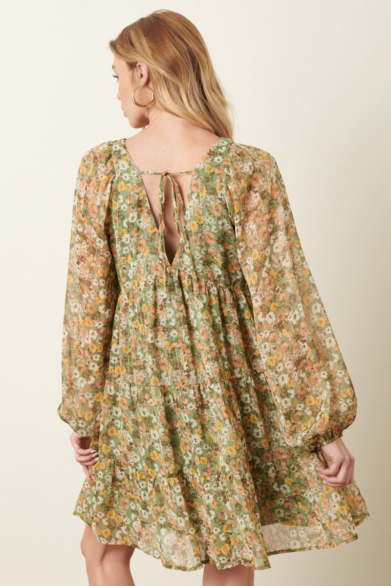 Dress | Flower V-Neck Babydoll