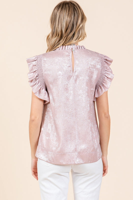 Top | Blush Ruffle Sleeve