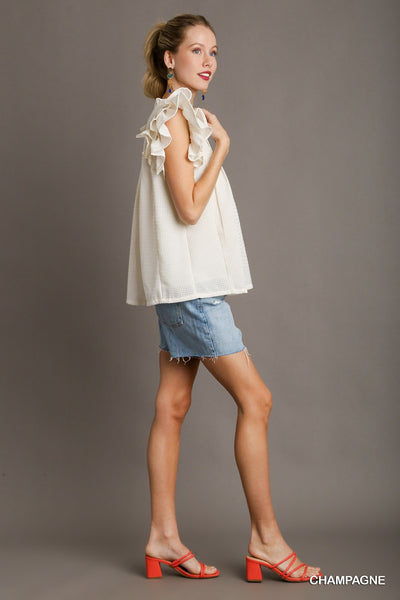 Top | Ruffle Round Neck