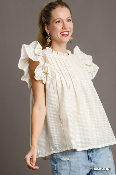 Top | Ruffle Round Neck