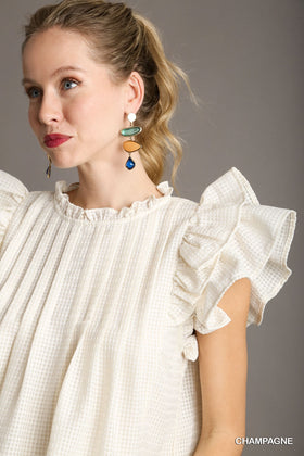 Top | Ruffle Round Neck
