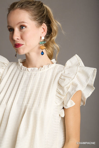 Top | Ruffle Round Neck