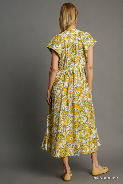 Dress | Mustard Green Floral