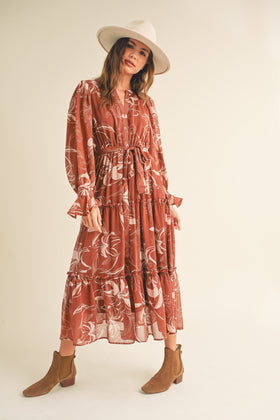 Dress | Floral Print Tiered
