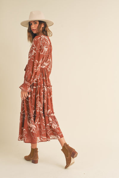 Dress | Floral Print Tiered