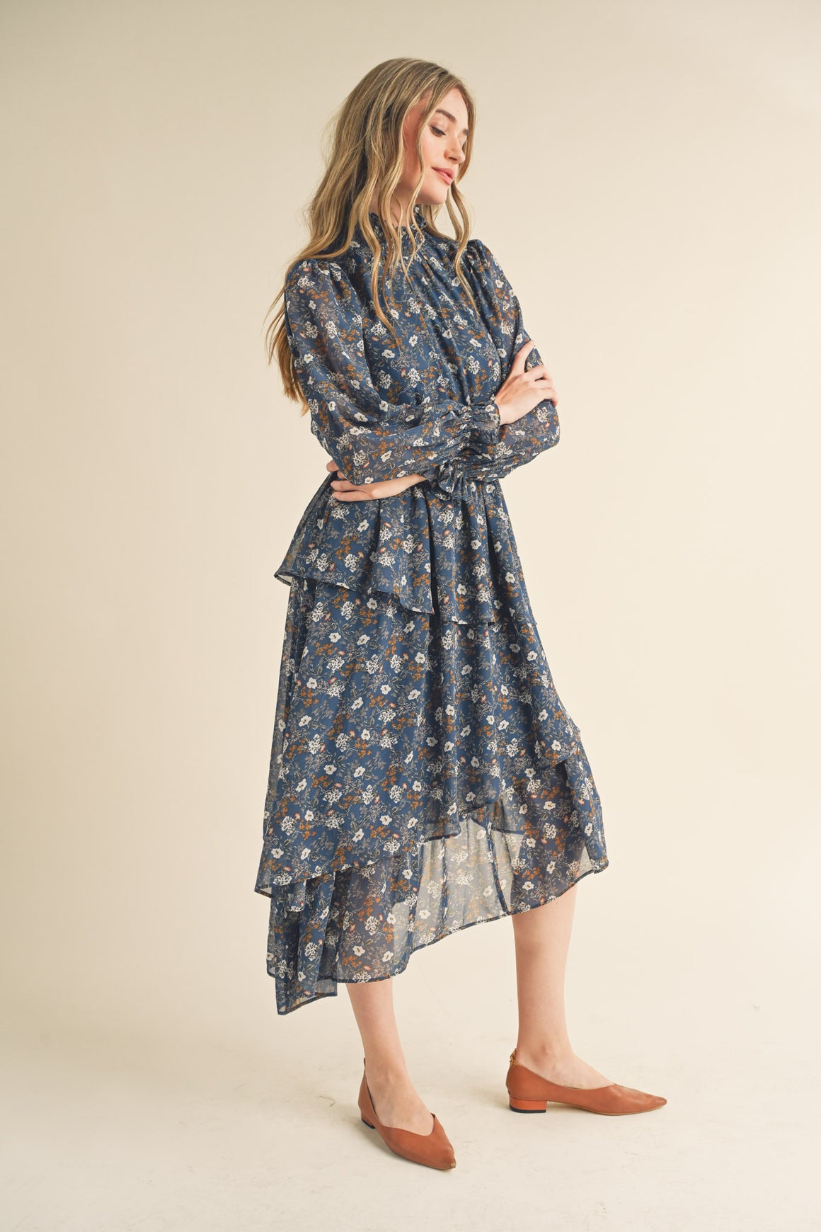 Dress | Asymmetrical Blue Floral