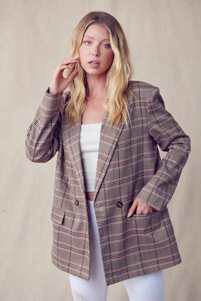 Blazer | Multi Pink Plaid