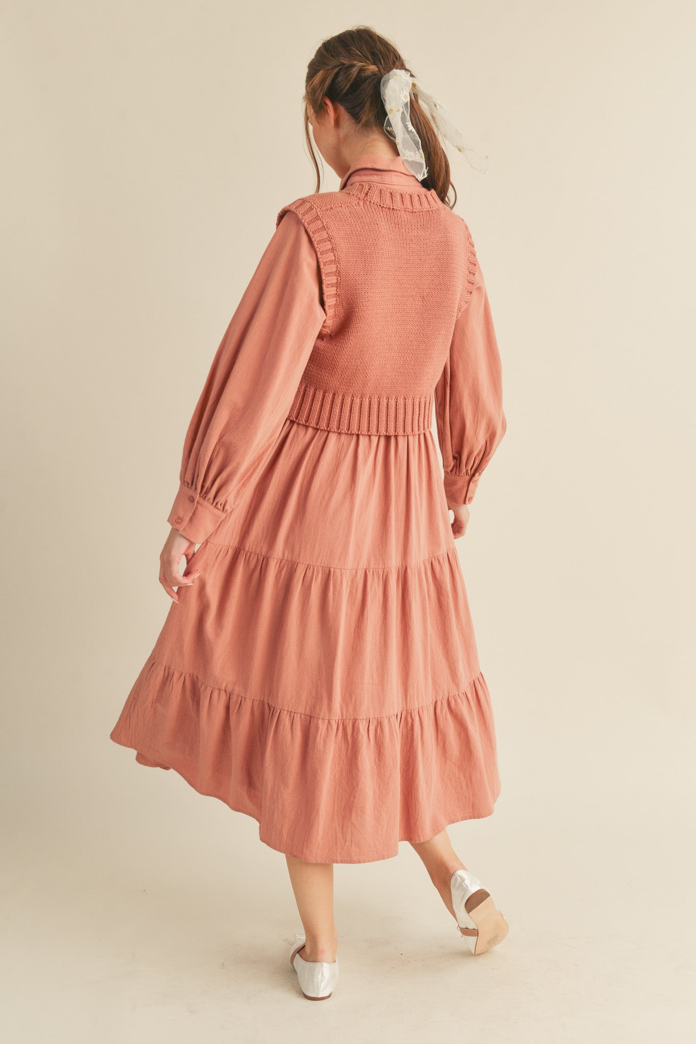 Dress Rose Sweater Vest Tiered GIFTY - Main Image