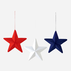 Flocked Hanging Star | Faceted