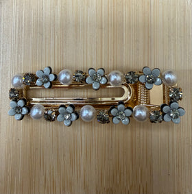 Hair Clip | Flower Pearls Grey