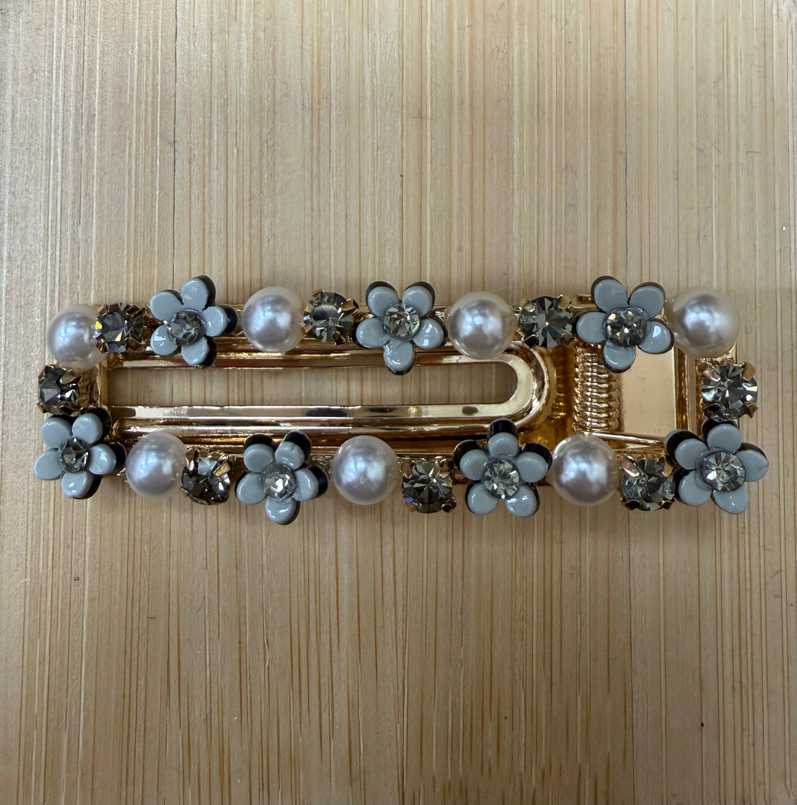 Hair Clip | Flower Pearls Grey