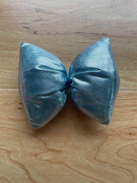 Alligator Clip | Puffy Bow Metallic Blue