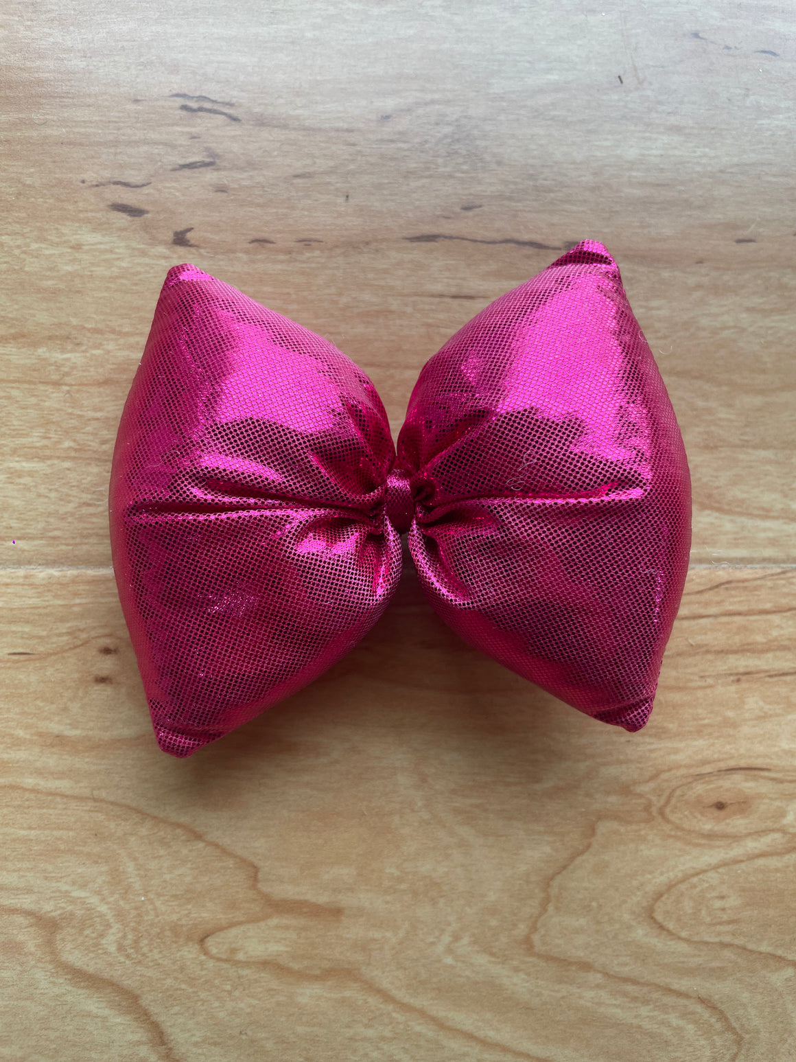 Alligator Clip | Puffy Bow Metallic Fuchsia