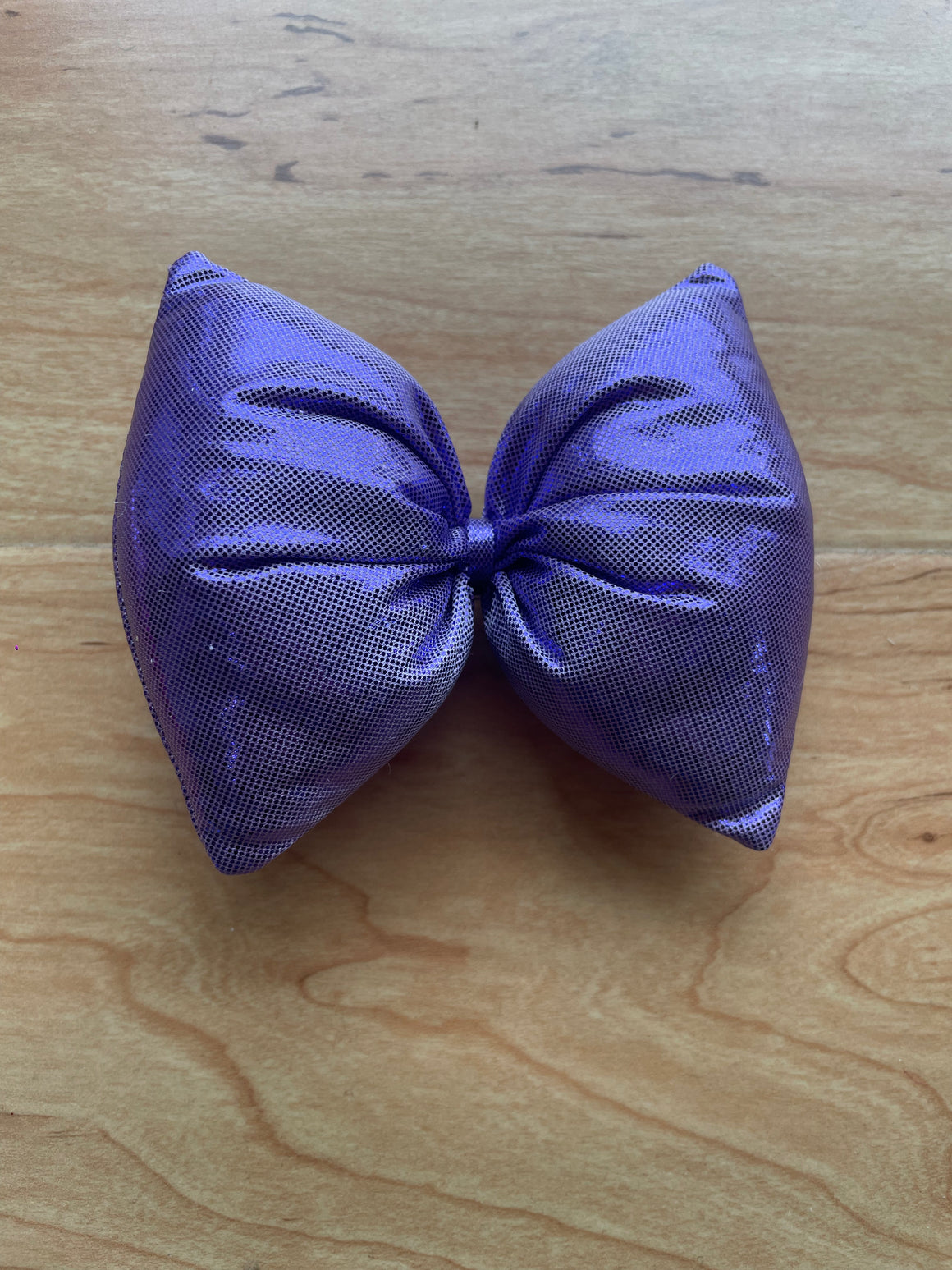 Alligator Clip | Puffy Bow Metallic Purple