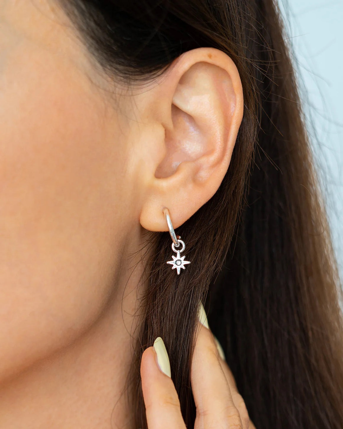 Earrings | Silver Starburst Hoop